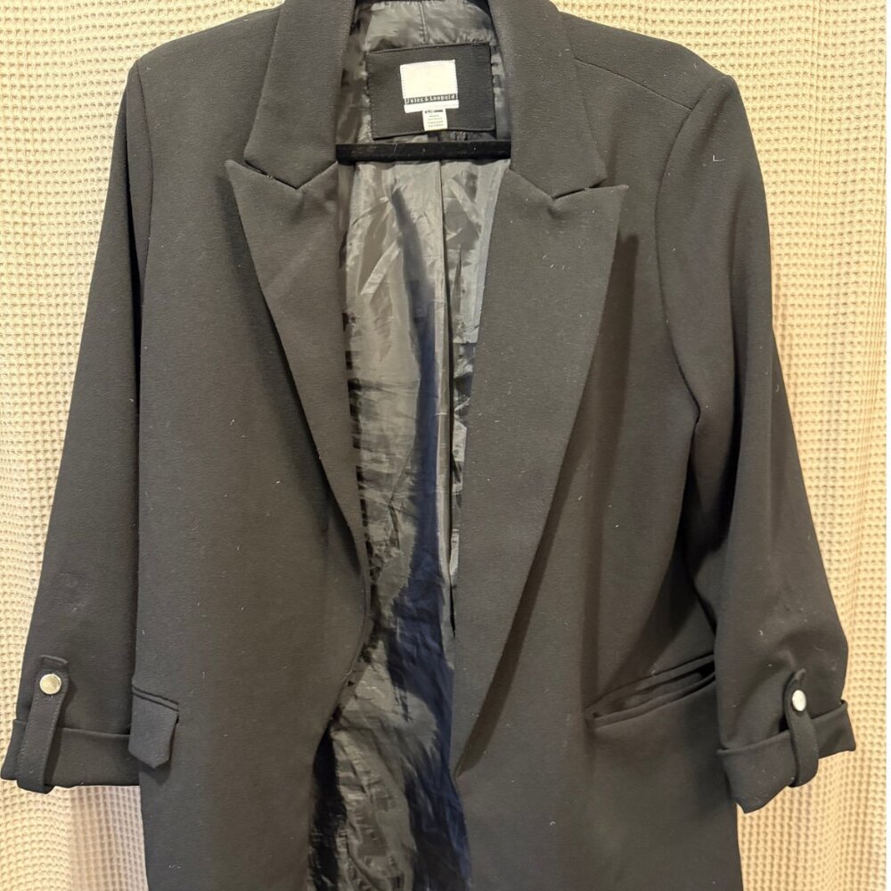 Classic Black Blazer with 3/4 Length Sleeve